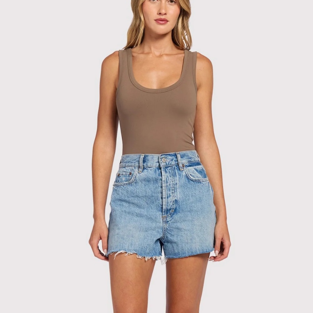 NUUDS Scoop Neck Bodysuit Mocha Sz. S